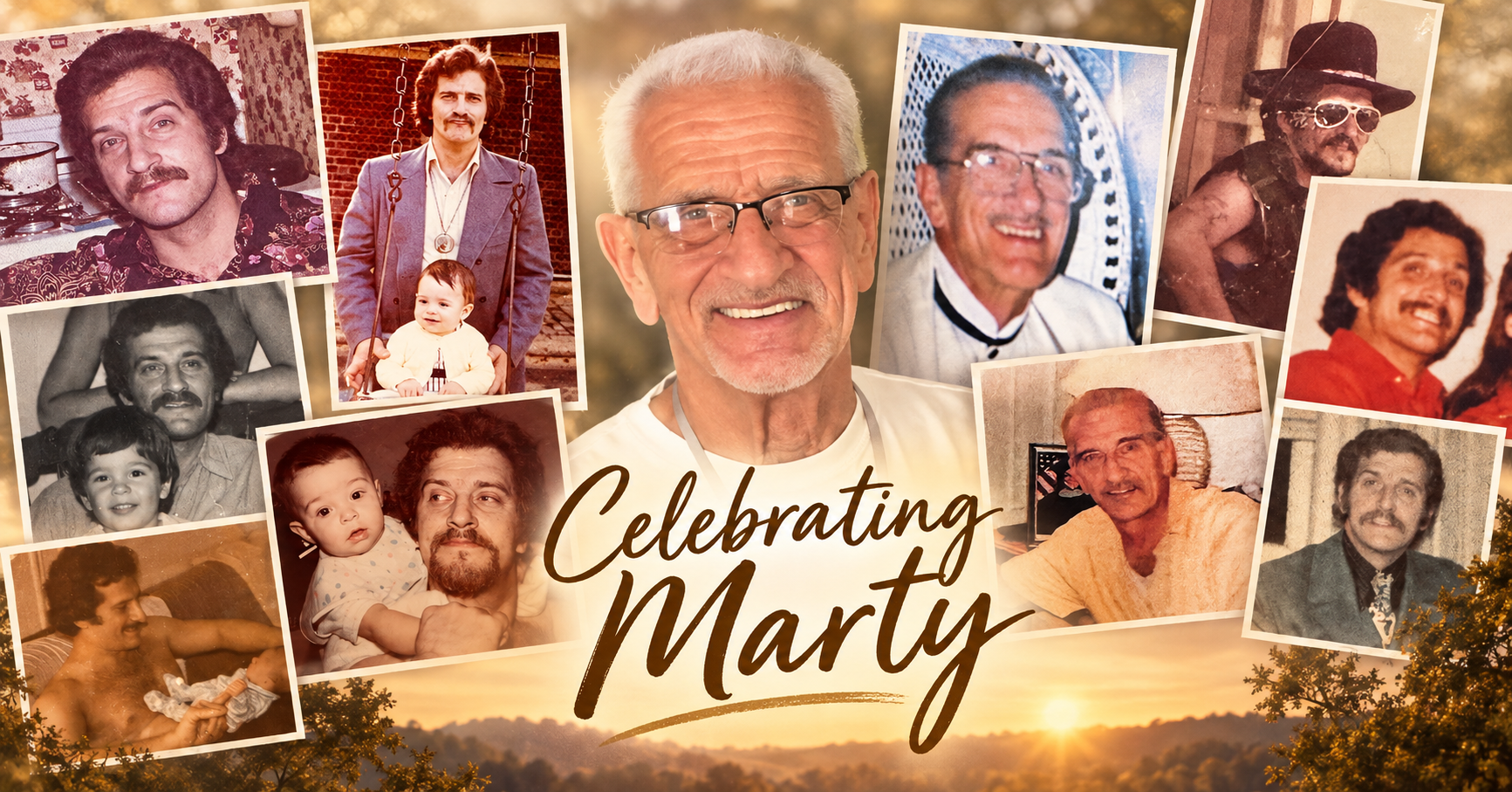 Celebrating Marty — a collage of Marty Ippolito through the years